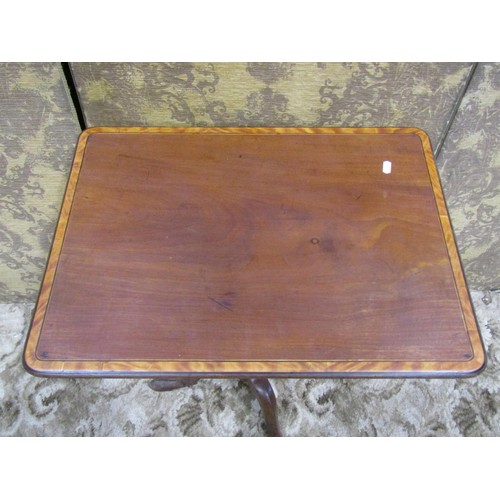 1244 - A 19th century mahogany tripod table with turned pillar beneath a probably associated rectangular to... 