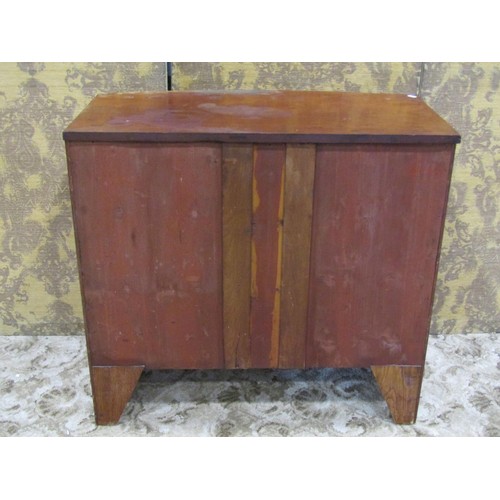 1246 - A small 19th century mahogany bow fronted bedroom chest of two long and two short drawers with shape... 