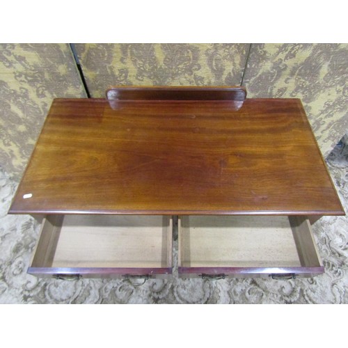 1247 - A late Victorian mahogany kneehole dressing/side table fitted with an arrangement of four frieze dra... 