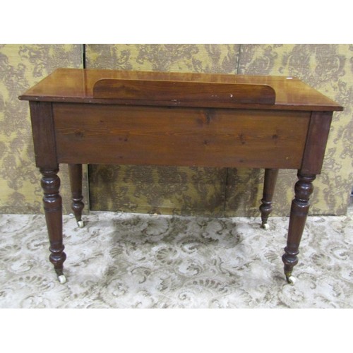 1247 - A late Victorian mahogany kneehole dressing/side table fitted with an arrangement of four frieze dra... 