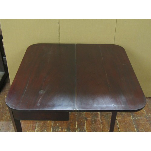 1399 - A Georgian mahogany D-end fold over top tea table, on square tapered legs, 92CM Wide