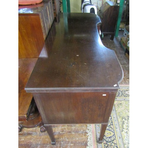 1410 - A substantial 19th century mahogany country house sideboard with inverted centre, the two central dr... 