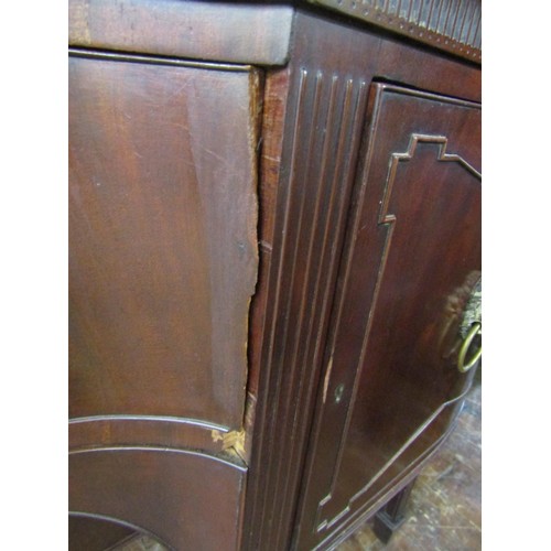 1410 - A substantial 19th century mahogany country house sideboard with inverted centre, the two central dr... 