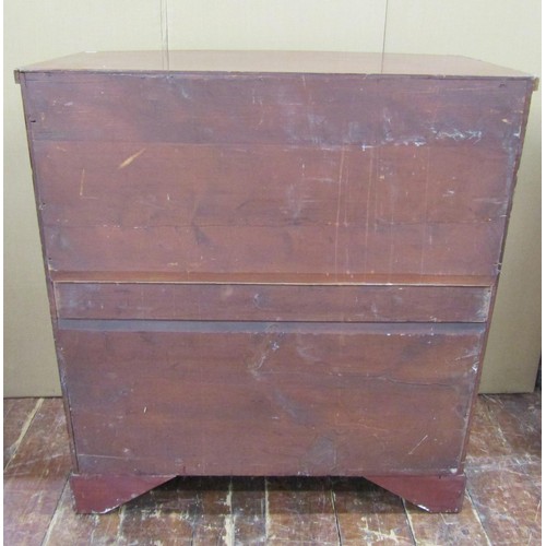 1426 - A Victorian mahogany bow fronted chest of three long and two short drawers on bracket supports, 102c... 