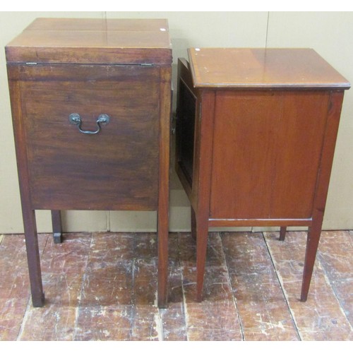 1445 - An inlaid mahogany washstand with a Sheraton revival pot cupboard (2)