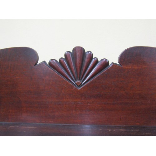 1449 - A Georgian mahogany side cabinet the lower section enclosed by a pair of panelled doors, the upper w... 