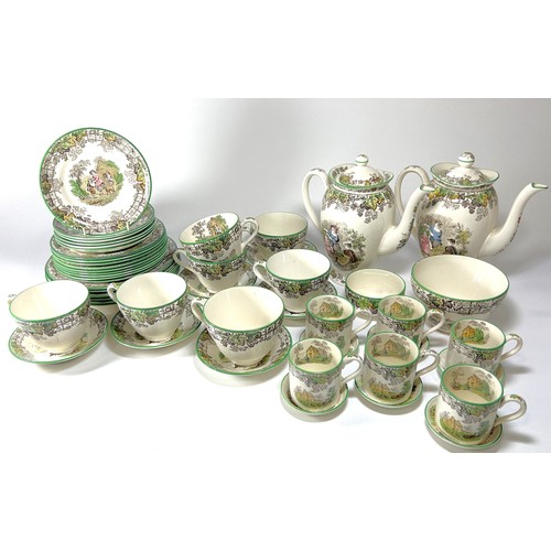 1 - An extensive collection of Copeland Spode Byron pattern dinner, tea and coffee wares, (90 approx)