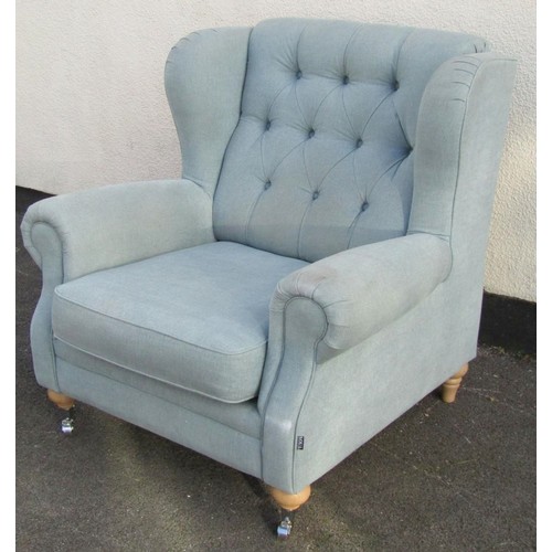 1531 - Blue upholstered button back armchair by S. O. U. L. Lifestyle of Dublin