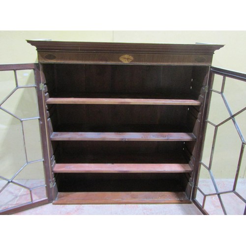 1539 - 19th century mahogany hanging cupboard, with astragal glazed panelled doors, 120cm high x 118cm x 37... 