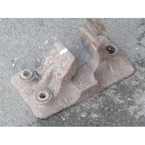 1037 - A weathered cast iron railway track line shoe