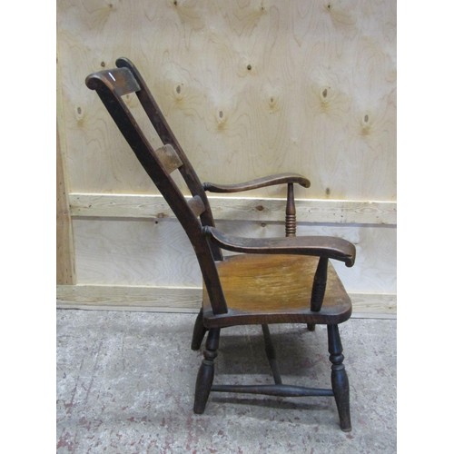 1500 - A small, low 19th century Windsor elbow chair reduced in height