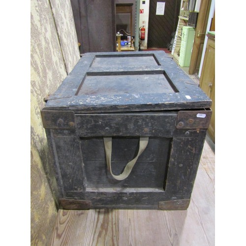 1107 - A vintage stained wooden portable military chest together with a further selection of vintage wooden... 