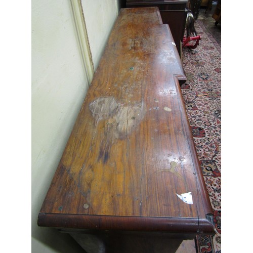 1437 - A Victorian walnut and figured walnut breakfront credenza with floral marquetry detail and applied g... 