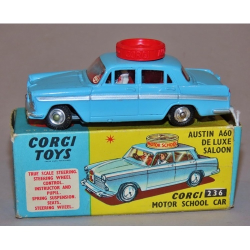 733 - Corgi Toys 236 Austin A60 De Luxe saloon - motor school car, with instructor and pupil with highway ... 