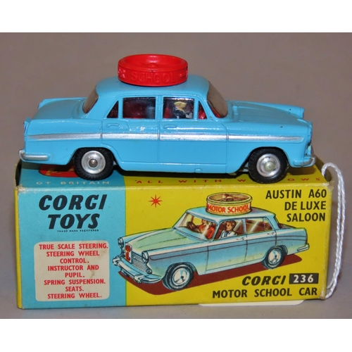 733 - Corgi Toys 236 Austin A60 De Luxe saloon - motor school car, with instructor and pupil with highway ... 