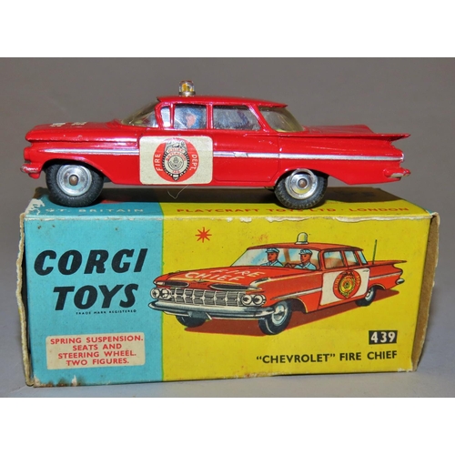 741 - Corgi toy - 439 Chevrolet (fire chief) impala, 5/- with original box