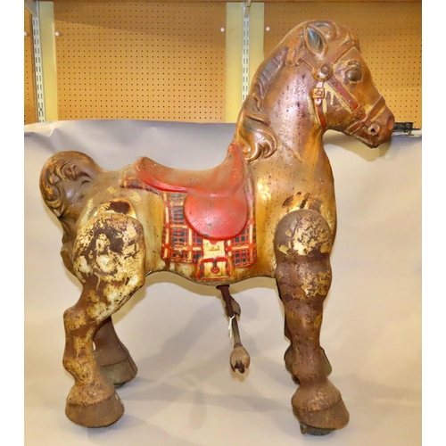 749 - Three vintage Mobo ride on horses with original paintwork (3)