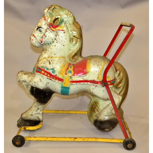 750 - Vintage Mobo ride on horse, Mobo rocking horse and Mobo push along horse (3)