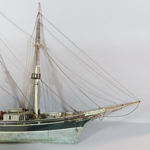 468 - A Wooden Model three mast clipper ship, 75cm long