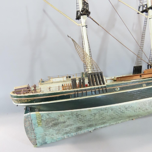 468 - A Wooden Model three mast clipper ship, 75cm long