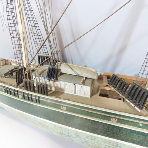 468 - A Wooden Model three mast clipper ship, 75cm long