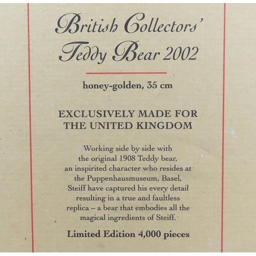 470 - A British Collectors’ Teddy Bear, honey golden, made by Steiff, limited edition of 4000, complete wi... 