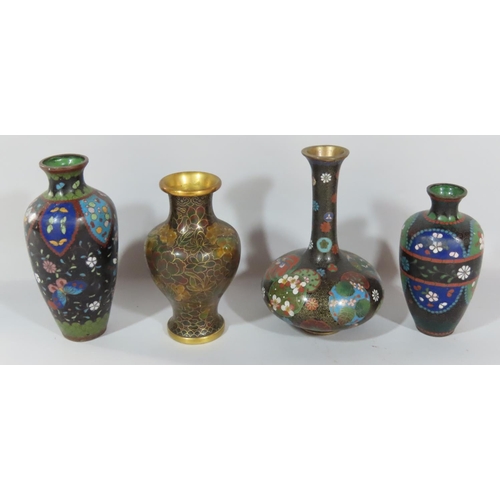 474 - Cloisonné vases, approximately twenty two, of various shapes and sizes, mostly around 16cm to 18cm, ... 