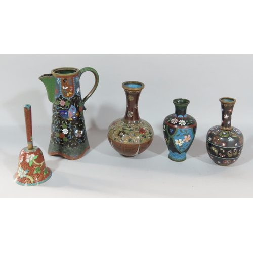 474 - Cloisonné vases, approximately twenty two, of various shapes and sizes, mostly around 16cm to 18cm, ... 