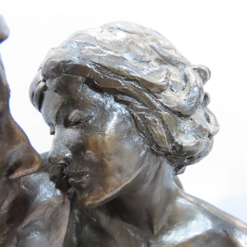 490 - Limited edition bronzed nude study of a couple embracing, 90/500, indistinctly signed to the man’s t... 