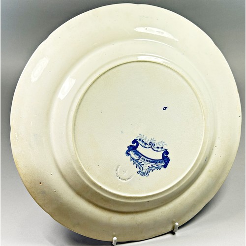 161A - A Poultney & Allies blue and white printed dinner plate - St Vincents Rocks Bristol