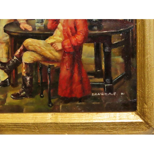 1807 - After Frank Moss Bennett (1874-1953) 'The Landlord's Story', oil on board, signed 'Sanders' lower ri... 