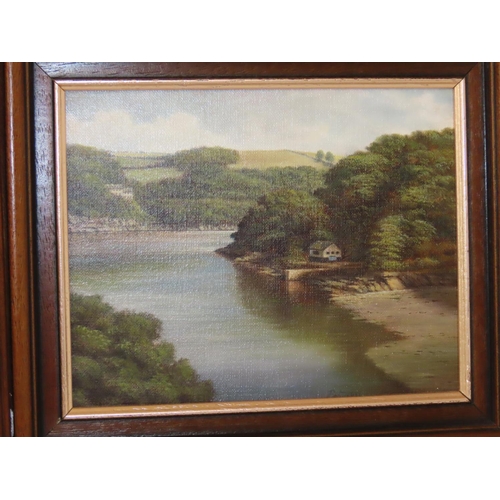 1809 - Bob Tucker - Two landscapes paintings: 'River Teign below Steps Bridge' (1996) and 'Warfleet Creek, ... 