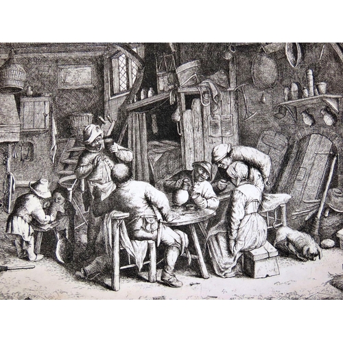 1822 - Adriaen van Ostade (Dutch, 1610-1685) - Tavern scene, etching on laid paper, signed in print lower l... 