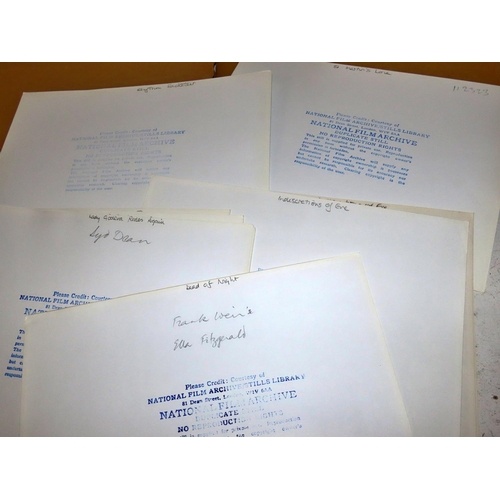 1824 - Six envelopes containing black and white film stills and backstage photographs from early 20th centu... 