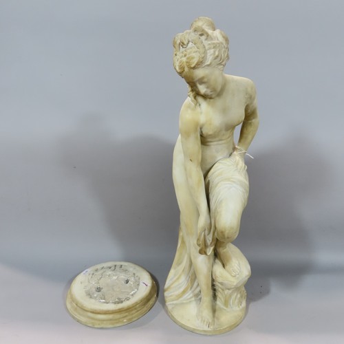 569 - A sculpture after Joseph Frugoni of Venus Bathing, detached from its circular base, 59cm high.