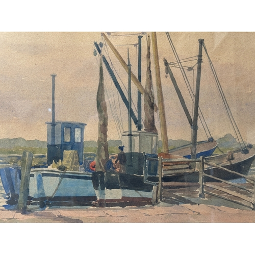 1887 - Tom Cole (20th Century) - Fishermen preparing a fishing boat, unsigned, with label inscribed verso, ... 