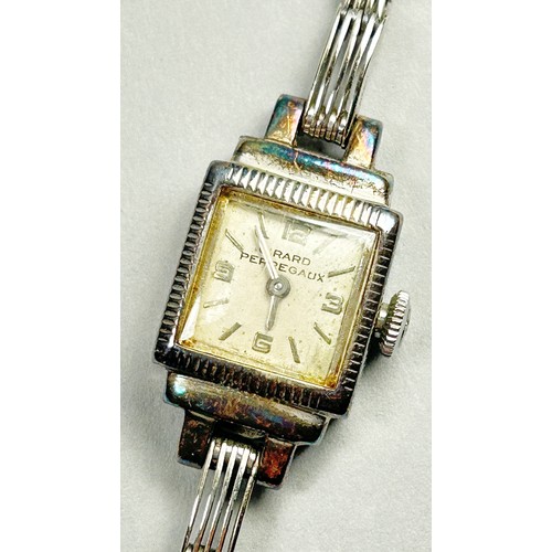 426 - Girard-Perregaux, a lady’s vintage 9ct white gold cased cocktail wristwatch in the Art Deco style, t... 