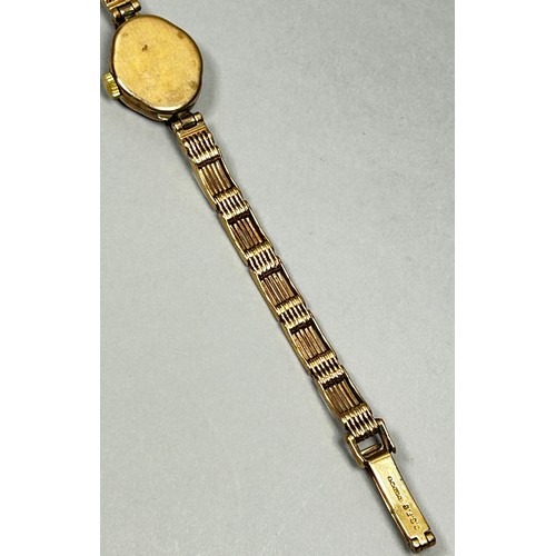 427 - A lady’s vintage Enicar ‘Ultrasonic’ 9ct yellow gold wristwatch, 12mm case, on 9ct yellow gold strap... 