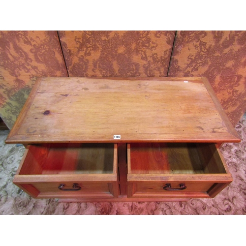 1165 - A Mexican pine chest fitted with a side by side arrangement of  six drawers 90 cm high x 110 cm x 50... 