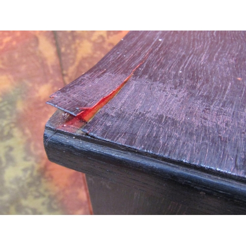 1177 - A vintage dark stained oak floorstanding filing cabinet enclosed by a rise and fall tambour door rev... 