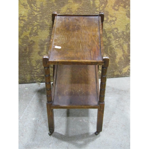 1326 - A vintage dolls metamorphic highchair, together with a miniature tea trolley (2)