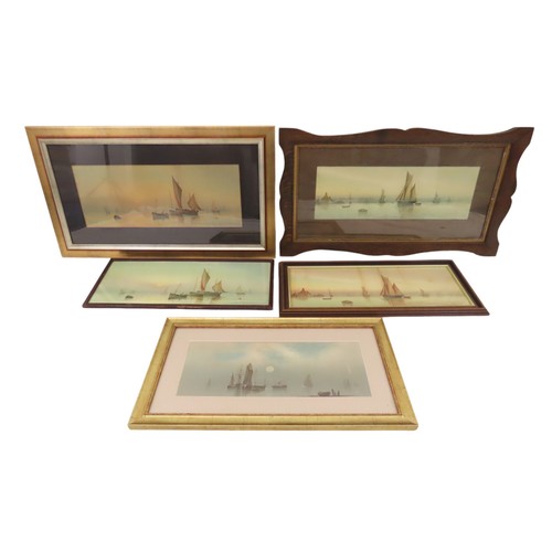 1853 - A group of twenty watercolours and prints of coastal scenes to include: five watercolours and twelve... 