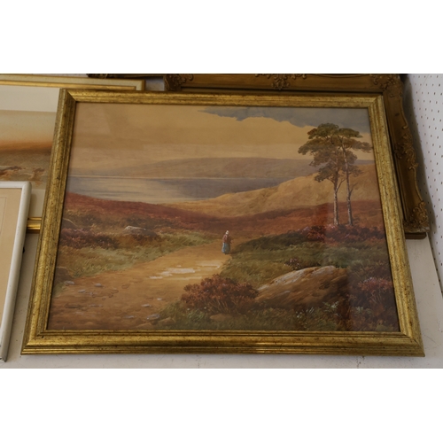 1848 - Rubens Southey (1881-1933) - Three signed watercolour landscapes together with three colour prints, ... 