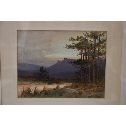 1848 - Rubens Southey (1881-1933) - Three signed watercolour landscapes together with three colour prints, ... 