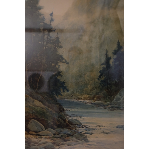 1869 - R. Smith (British, 19th-20th Century) - Two watercolours of rivers within mountainous creeks, one de... 