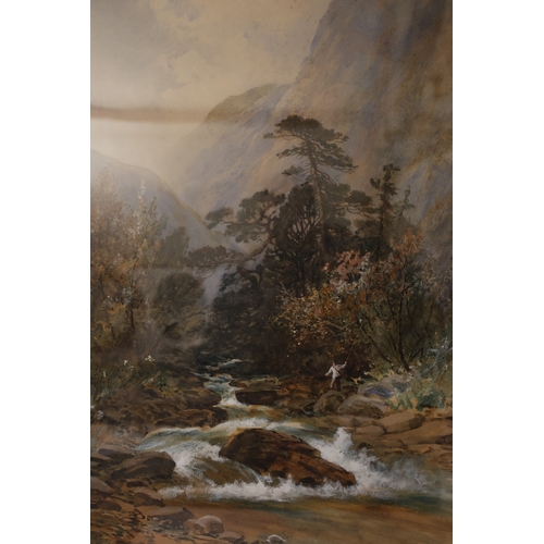 1869 - R. Smith (British, 19th-20th Century) - Two watercolours of rivers within mountainous creeks, one de... 