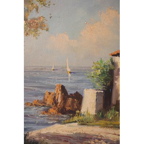 1892 - 20th Century French School - Path leading to the ocean, indistinctly signed 'S. Auduy/Anduy', oil on... 