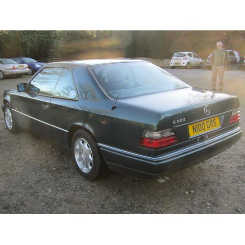 1490A - A Mercedes E320 Coupe, Automatic, petrol 3199cc, Reg N100 GRS, Green, Mileage 159900, 3 owners to da... 