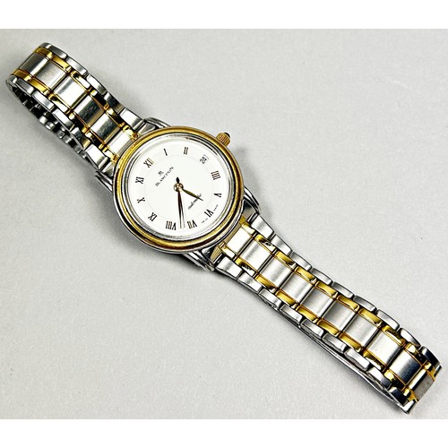 424 - Blancpain, a lady’s automatic two-tone stainless steel and yellow metal cased wristwatch, the white ... 