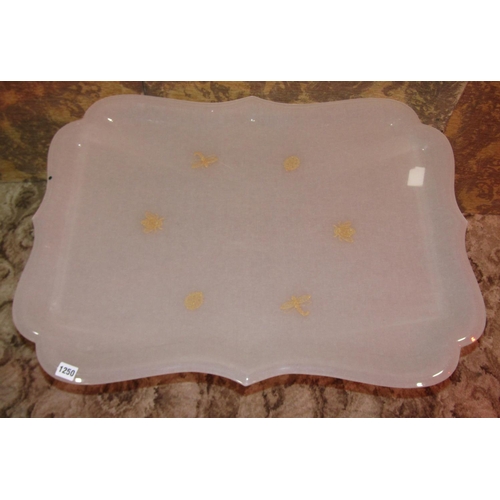 1378 - A decorative acrylic folding butler’s/cocktail tray with gold insect motifs